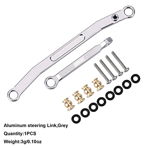 INJORA Aluminum Steering Rod Tie Links for 1/24 SCX24 Crawler – Grey, CNC Precision