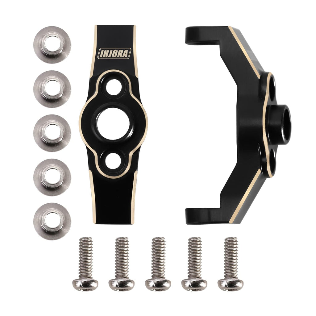INJORA Black Brass Caster Blocks C-Hubs 4g Front Axle Upgrade for TRX4M 1/18 RC Crawler