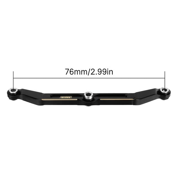 INJORA Black Brass Steering Link for TRX4M – CNC-Machined Upgrade, 12g, High Clearance