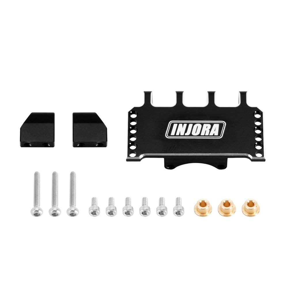 INJORA Black CNC Aluminum Servo Mount with Adjustable Positioning for Axial SCX24 RC Crawler