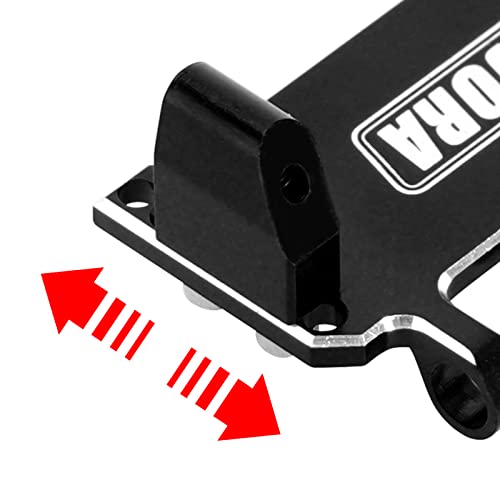 INJORA Black CNC Aluminum Servo Mount with Adjustable Positioning for Axial SCX24 RC Crawler