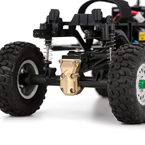 INJORA Brass Diff Cover for SCX24 – Front & Rear Axle Housing Upgrade for Axial Gladiator, Bronco, C10, JLU, Deadbolt (1/24 RC Crawler)