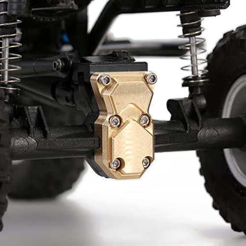 INJORA Brass Diff Cover for SCX24 – Front & Rear Axle Housing Upgrade for Axial Gladiator, Bronco, C10, JLU, Deadbolt (1/24 RC Crawler)