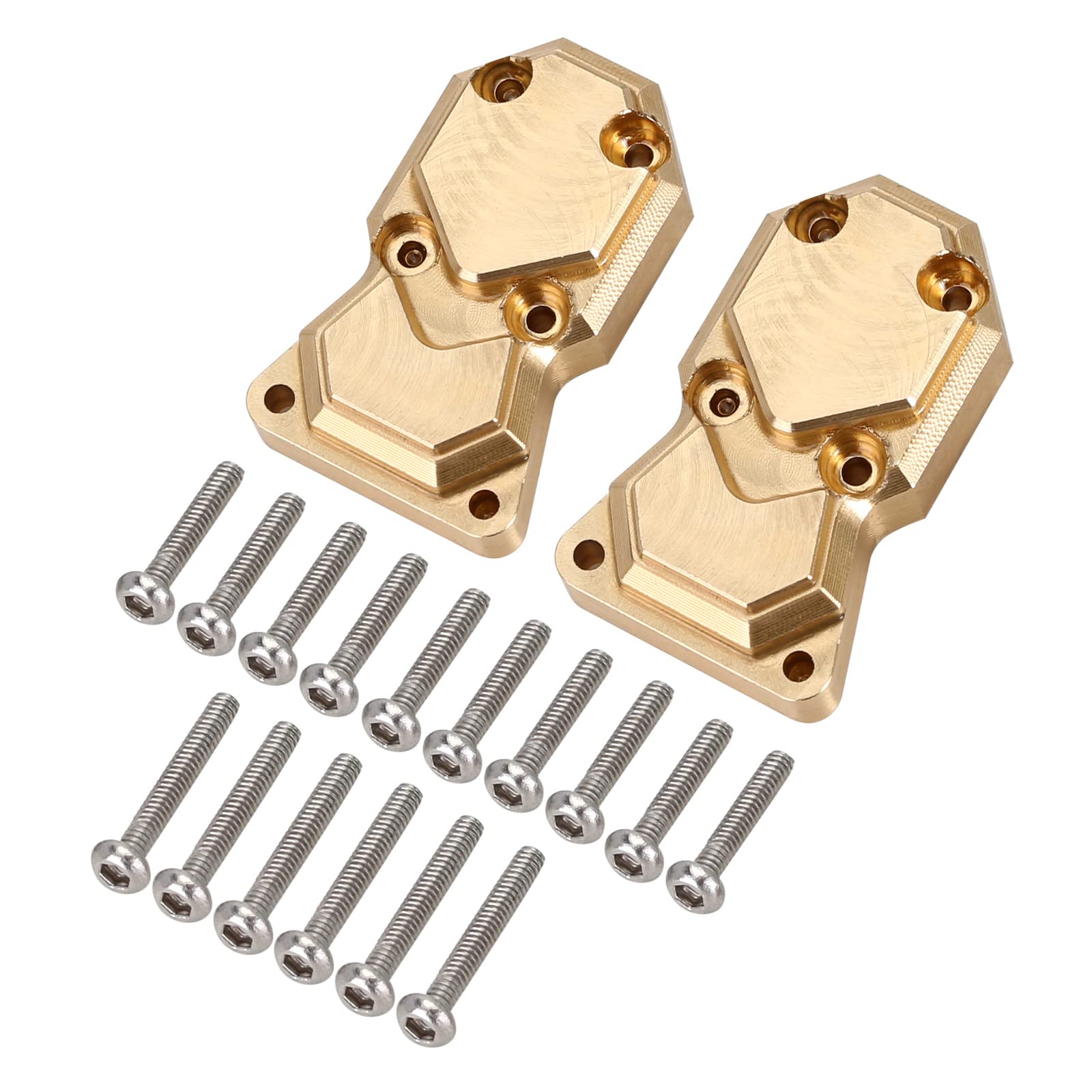 INJORA Brass Diff Cover for SCX24 – Front & Rear Axle Housing Upgrade for Axial Gladiator, Bronco, C10, JLU, Deadbolt (1/24 RC Crawler)