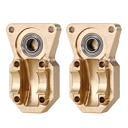INJORA Brass Diff Cover for SCX24 – Front & Rear Axle Housing Upgrade for Axial Gladiator, Bronco, C10, JLU, Deadbolt (1/24 RC Crawler)