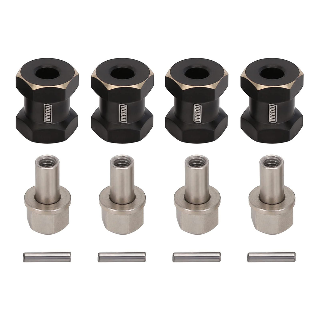 INJORA Brass Hex Hub 15mm for 1/10 RC Crawler – 12mm Hex Drive Adapter (Set of 4)