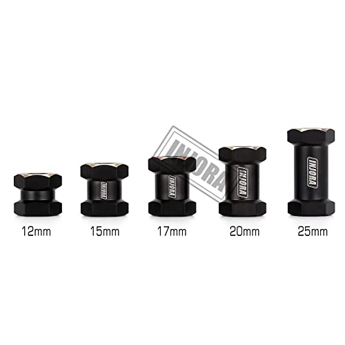 INJORA Brass Hex Hub 15mm for 1/10 RC Crawler – 12mm Hex Drive Adapter (Set of 4)