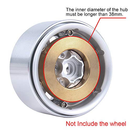 INJORA Brass Internal Counterweights for 1.9/2.2 RC Wheel Rims (2pcs, 63g Each)