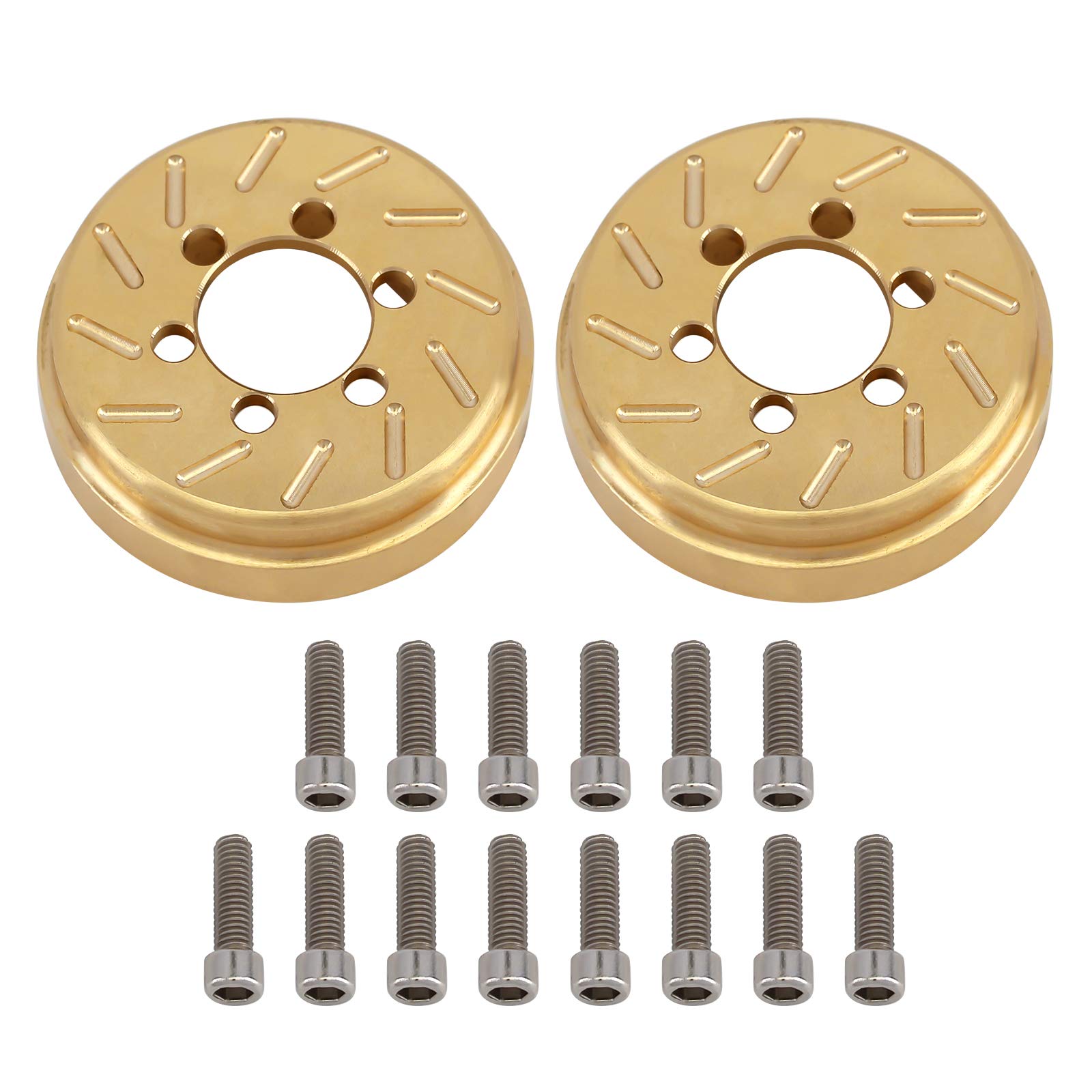 INJORA Brass Internal Counterweights for 1.9/2.2 RC Wheel Rims (2pcs, 63g Each)