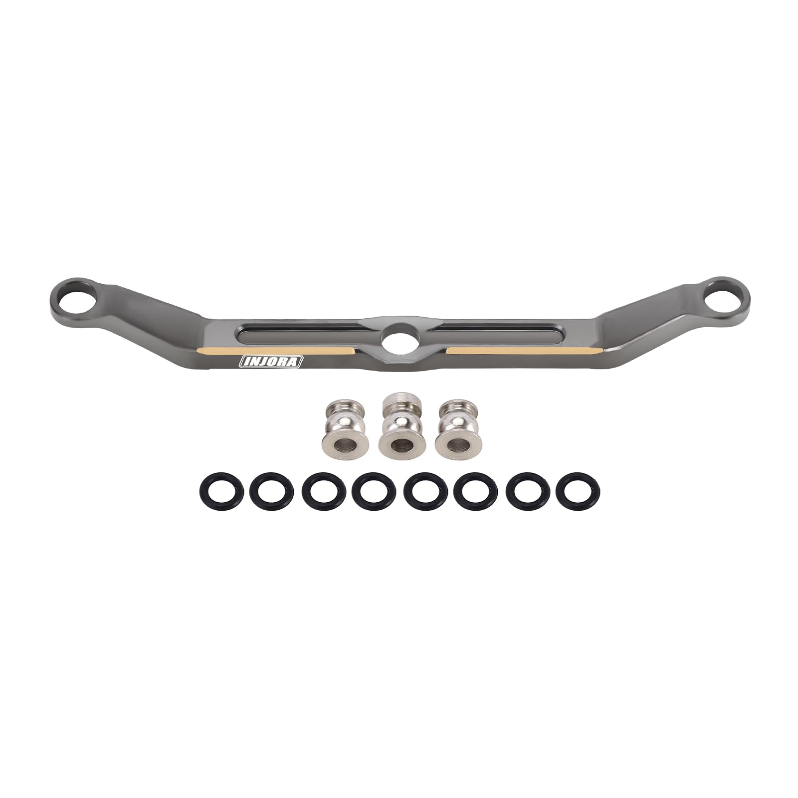 INJORA Brass Steering Link for TRX4M - Grey, 12g, High Clearance Upgrade for 1/18 RC Crawler