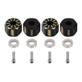 INJORA Brass Wheel Hex Hub 9mm Black Coating for Axial SCX10 PRO SCX10 III UTB10 Upgrade