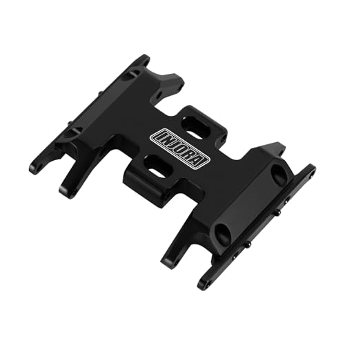 INJORA CNC Aluminum Skid Plate for SCX24 RC Crawler – Forward/Reverse, Flat Bottom, Black