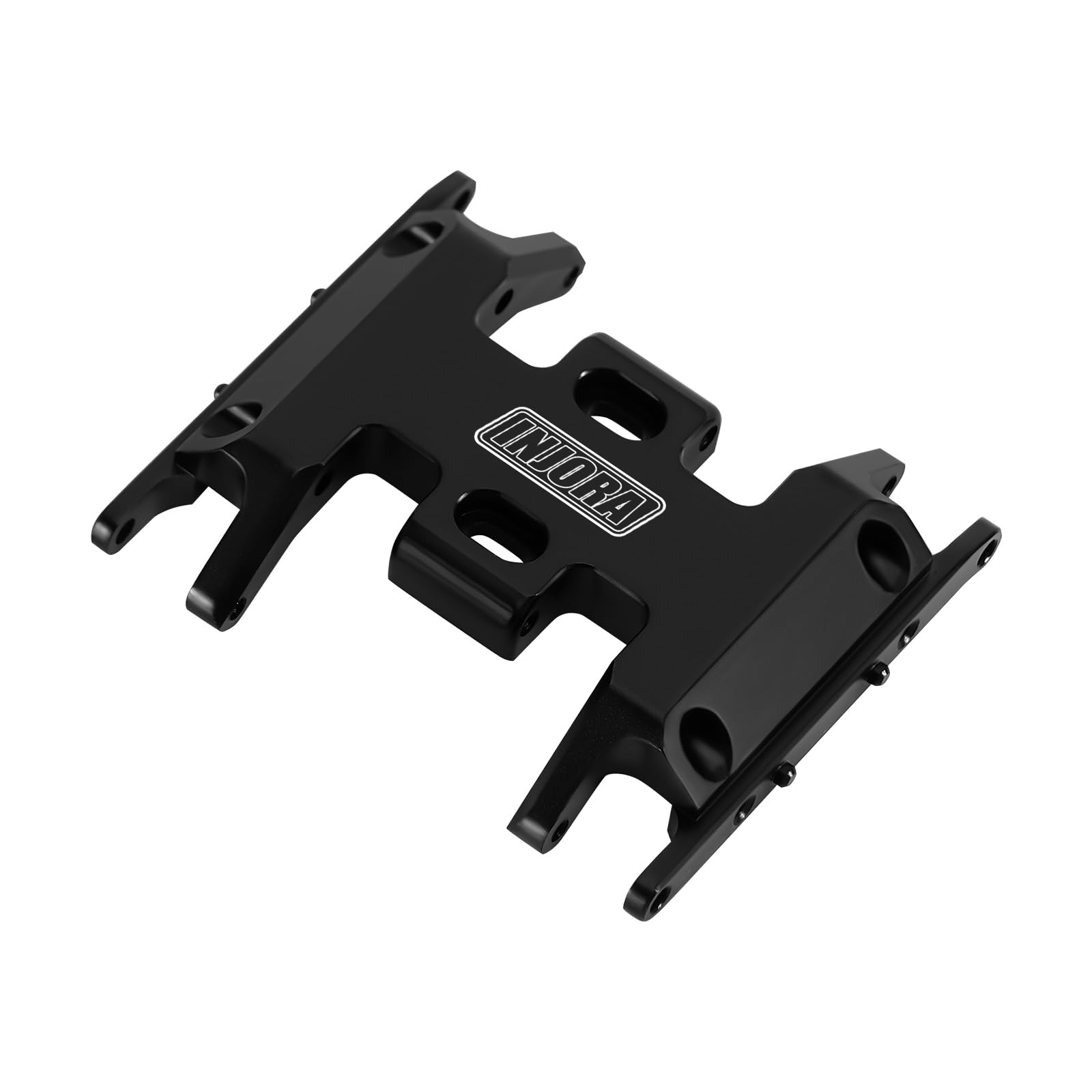 INJORA CNC Aluminum Skid Plate for SCX24 RC Crawler – Forward/Reverse, Flat Bottom, Black