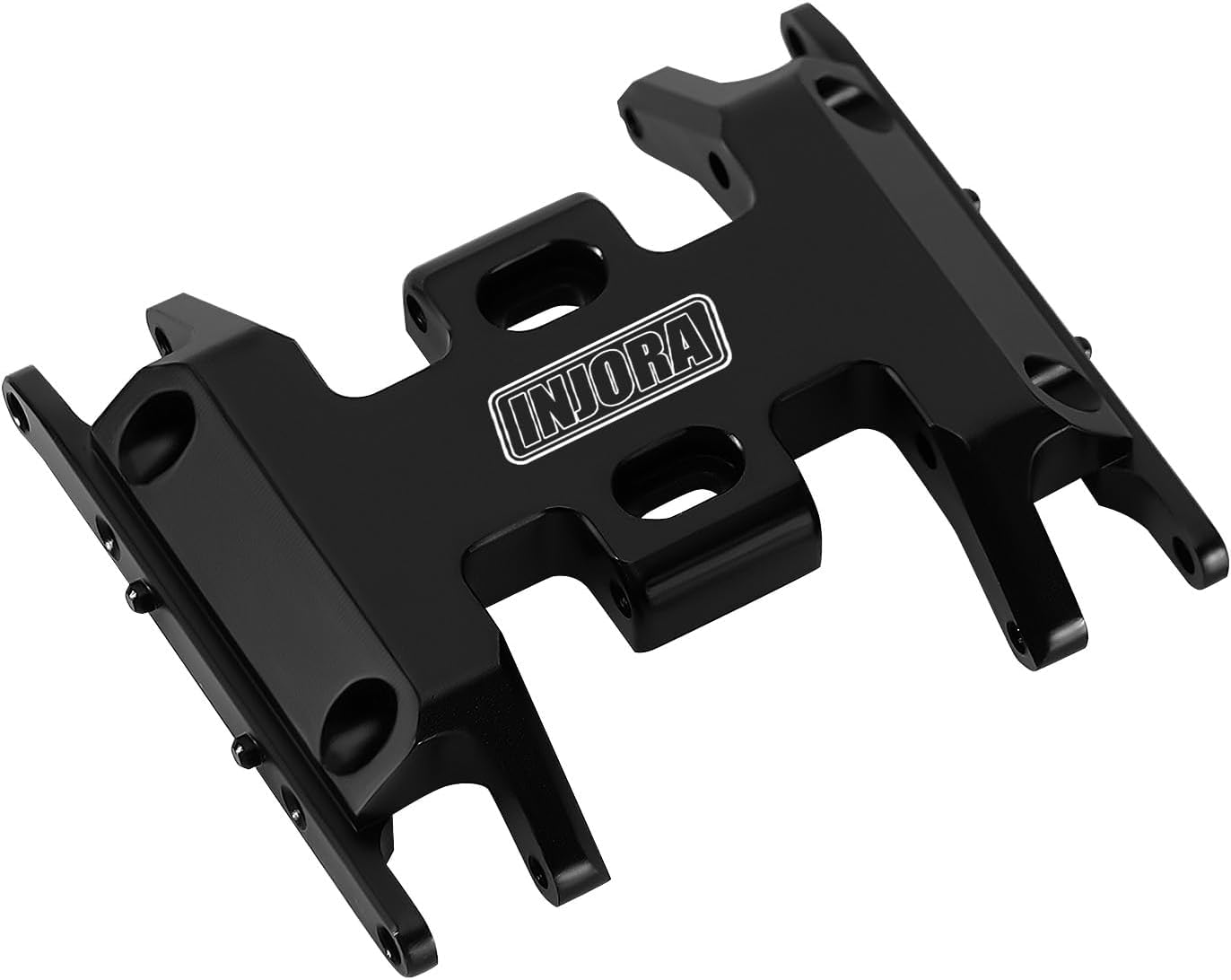 INJORA CNC Aluminum Skid Plate for SCX24 RC Crawler – Forward/Reverse, Flat Bottom, Black