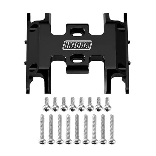 INJORA CNC Aluminum Skid Plate for SCX24 RC Crawler – Forward/Reverse, Flat Bottom, Black