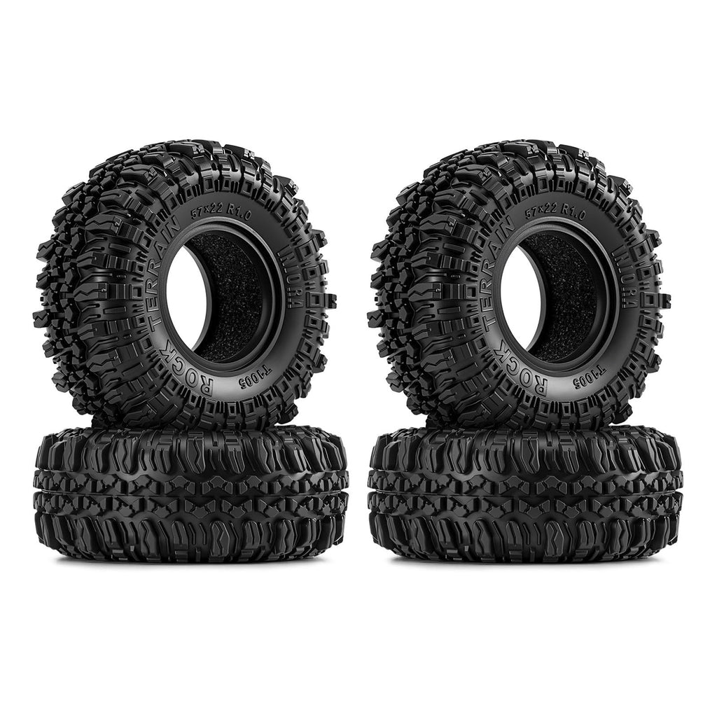 INJORA G2 Rock Terrain Tires 57x22mm (1.0 inch) for 1/24 & 1/18 RC Crawlers – T1005