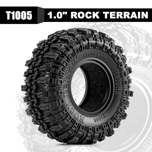 INJORA G2 Rock Terrain Tires 57x22mm (1.0 inch) for 1/24 & 1/18 RC Crawlers – T1005