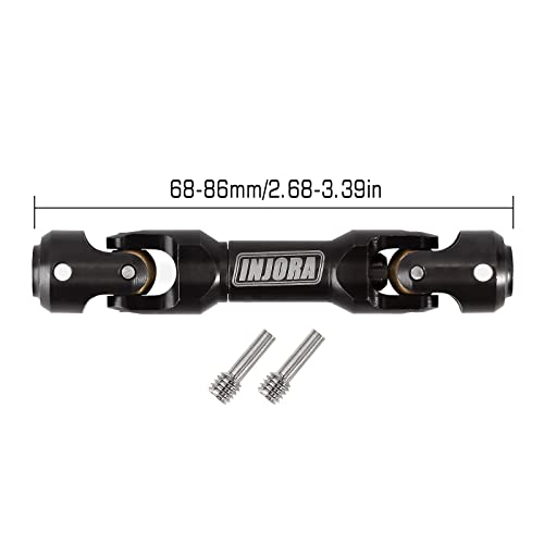 INJORA Heavy-Duty Steel Drive Shaft for 1/10 RC Crawlers (68-86mm) – Compatible with SCX10, TRX4, Redcat Gen8