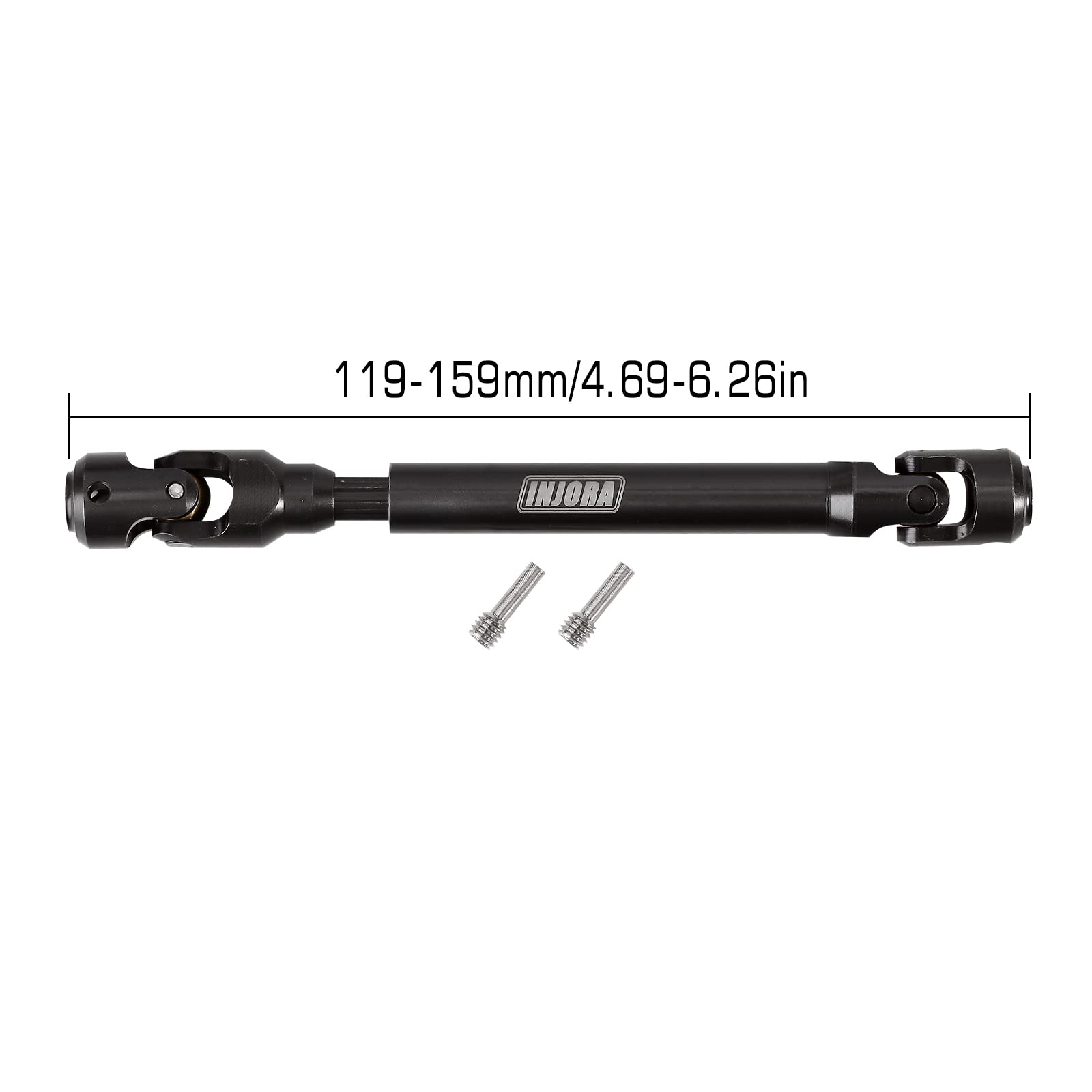INJORA Heavy-Duty Steel Drive Shaft for 1/10 RC Crawlers – SCX10, TRX4, Redcat Gen8 (119-159mm)