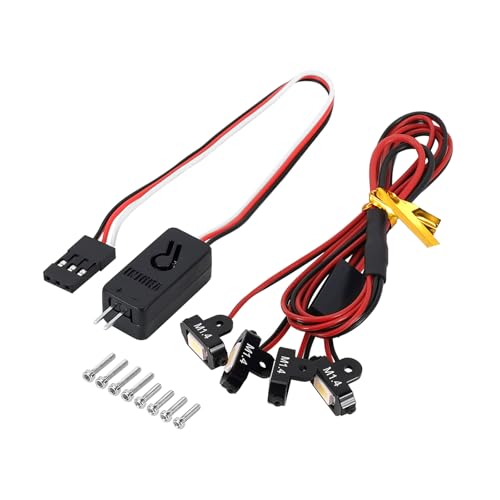 INJORA M1.4 Rock Lights Kit - 4 White LED Lights with Controller for 1/24 RC Crawler