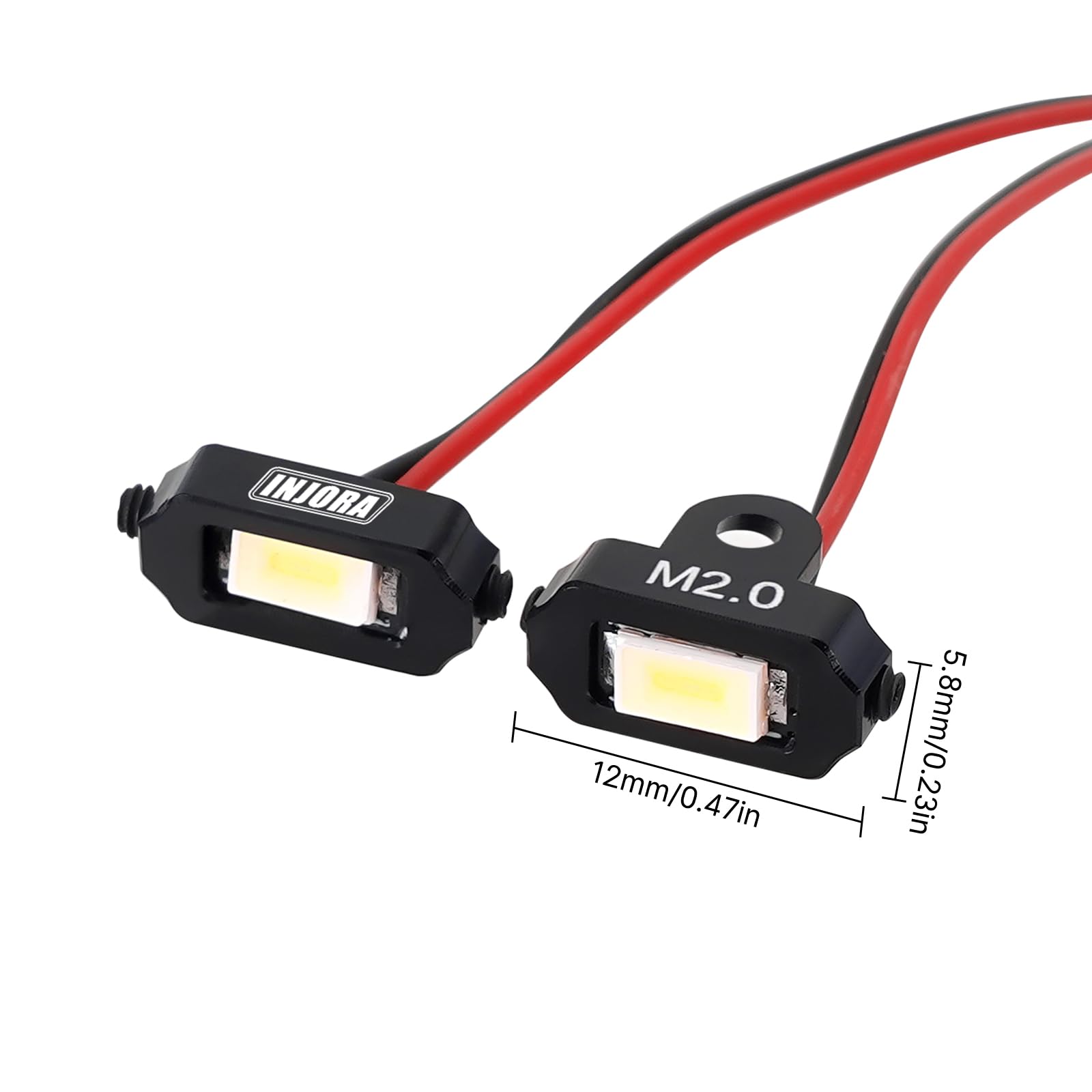 INJORA M2.0 Rock Lights Kit for TRX4M 1/18 RC Crawler – 4 White LEDs with Controller