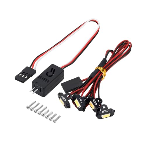 INJORA M2.0 Rock Lights Kit for TRX4M 1/18 RC Crawler – 4 White LEDs with Controller
