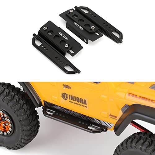INJORA Metal Rock Sliders for Axial SCX24 Jeep, Deadbolt, Bronco, 4Runner – Upgrade Protection (No Pattern)