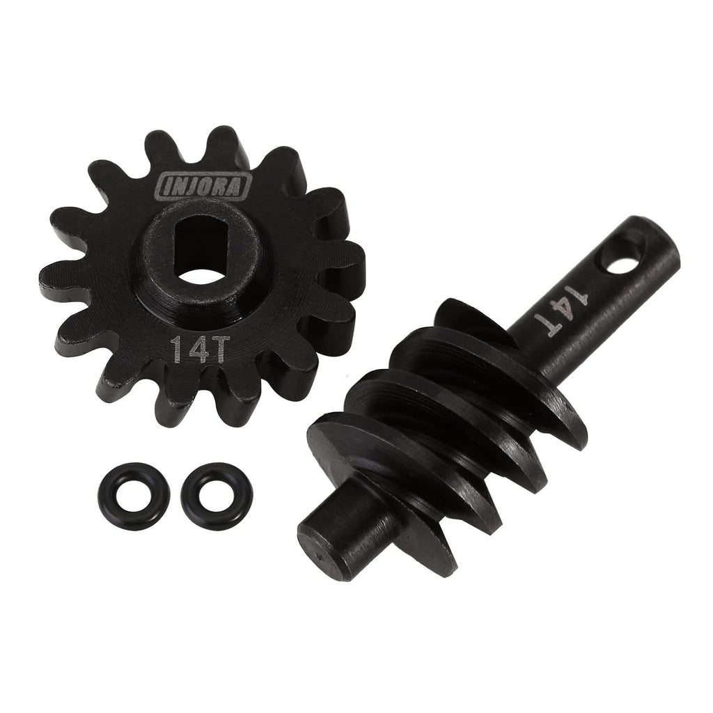 INJORA Overdrive Differential Gears 14T Steel Worm Gear Set for Axial SCX24