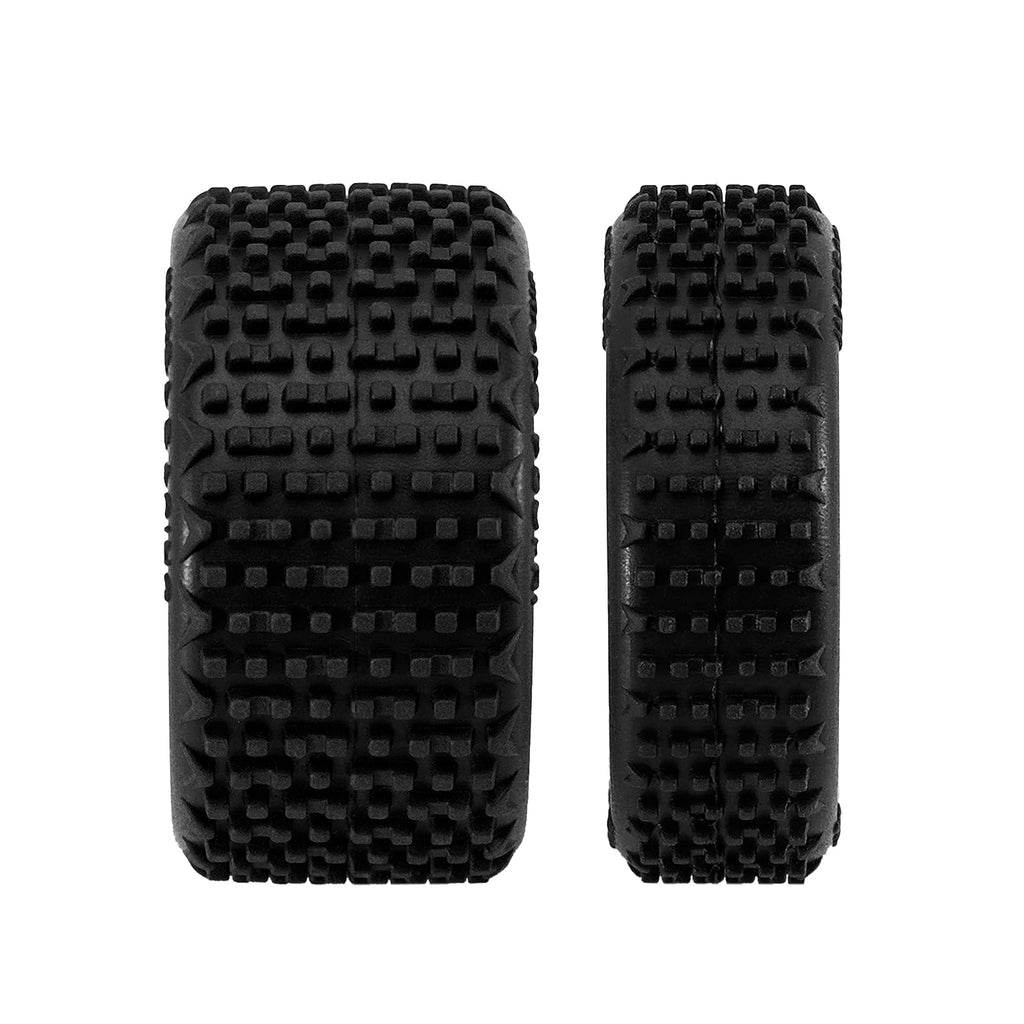 INJORA Pre-Mounted Pin Buggy Tires & Wheels for 1/24 Losi Micro-B (White, 4-Pack)
