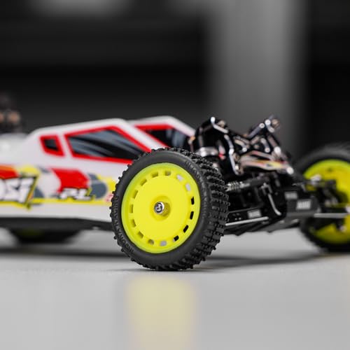 INJORA Pre-Mounted Pin Buggy Tires & Wheels for 1/24 Losi Micro-B (Yellow, 4-Pack)