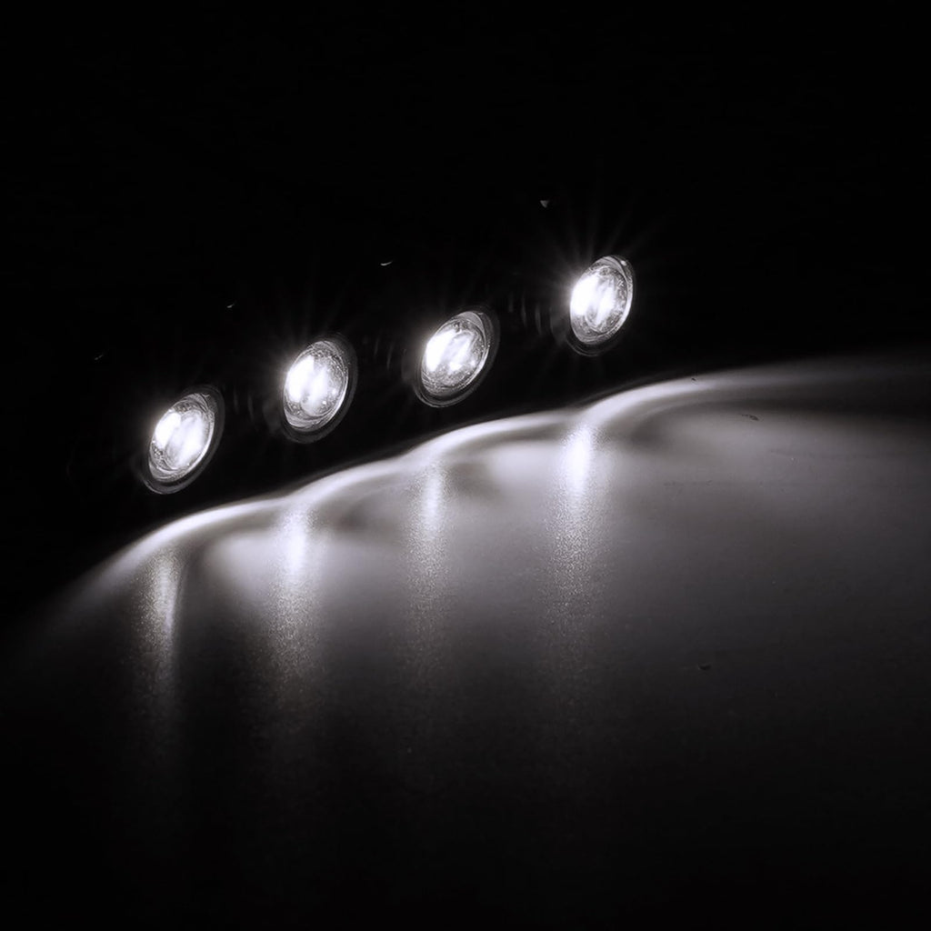 INJORA Round LED Lights for RC Crawlers (4-Pack White) – Adjustable Bracket, 3 Lighting Modes for TRX4M SCX24 1/18 1/24