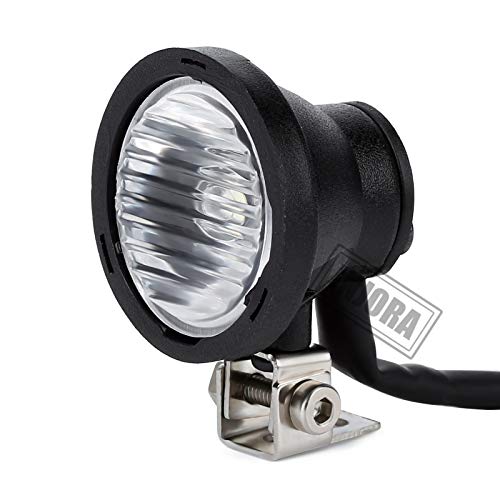 INJORA Round RC Headlights for 1:10 Crawler - White LED, Metal Bracket