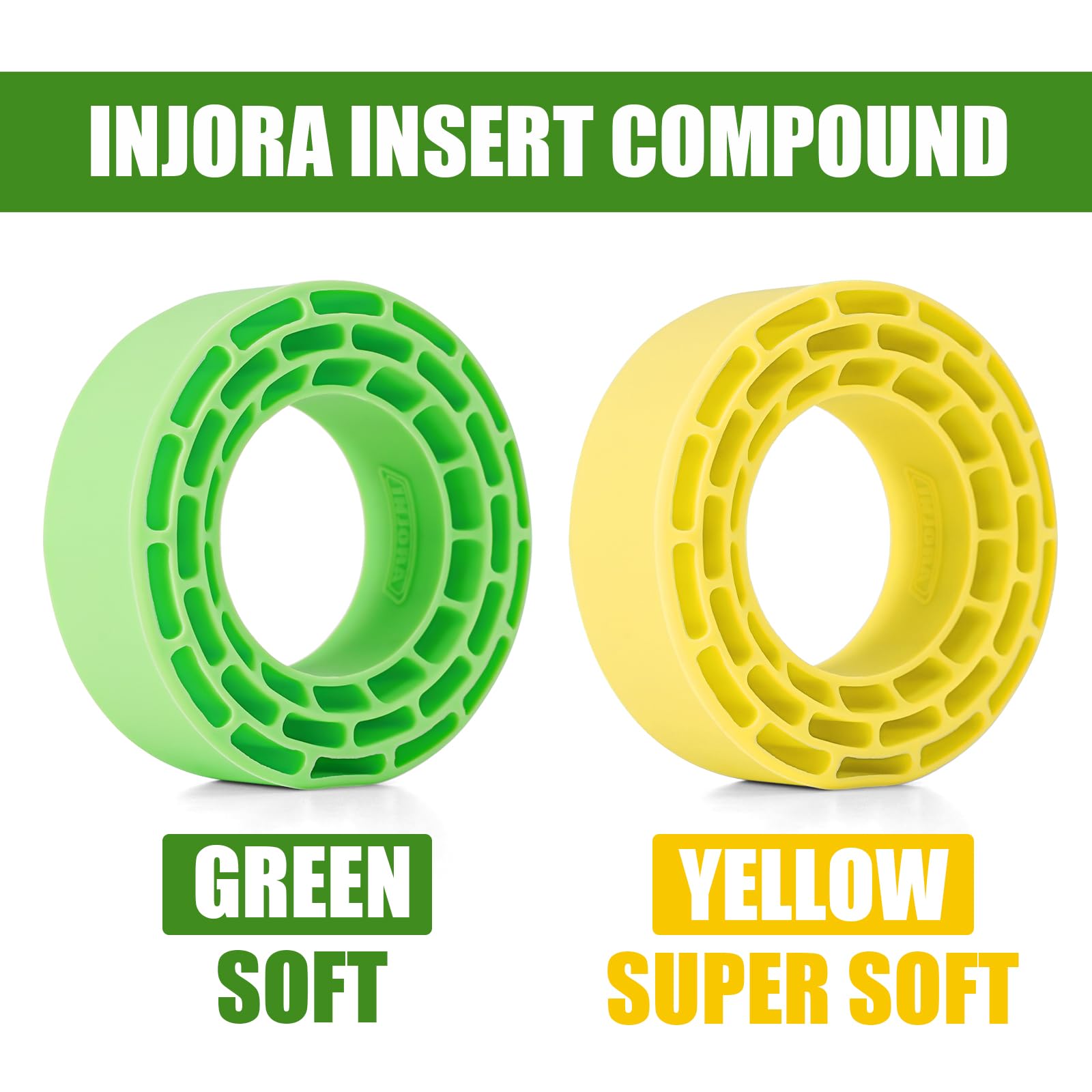 INJORA Silicone Rubber Tire Inserts 4-Pack Green for 68-72mm x 24-27mm 1.3" RC Tires