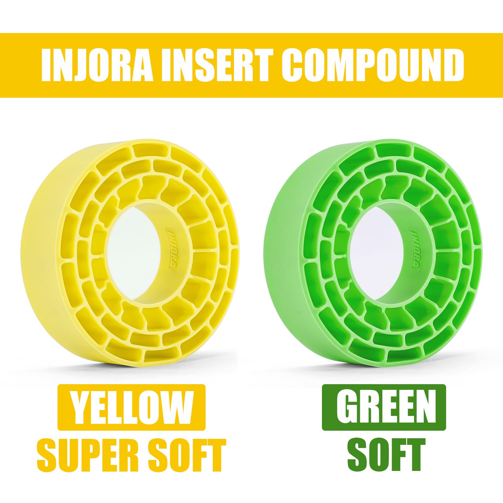 INJORA Silicone Rubber Tire Inserts for 62-64mm x 22-24mm 1.0" Crawler Tires (Yellow)