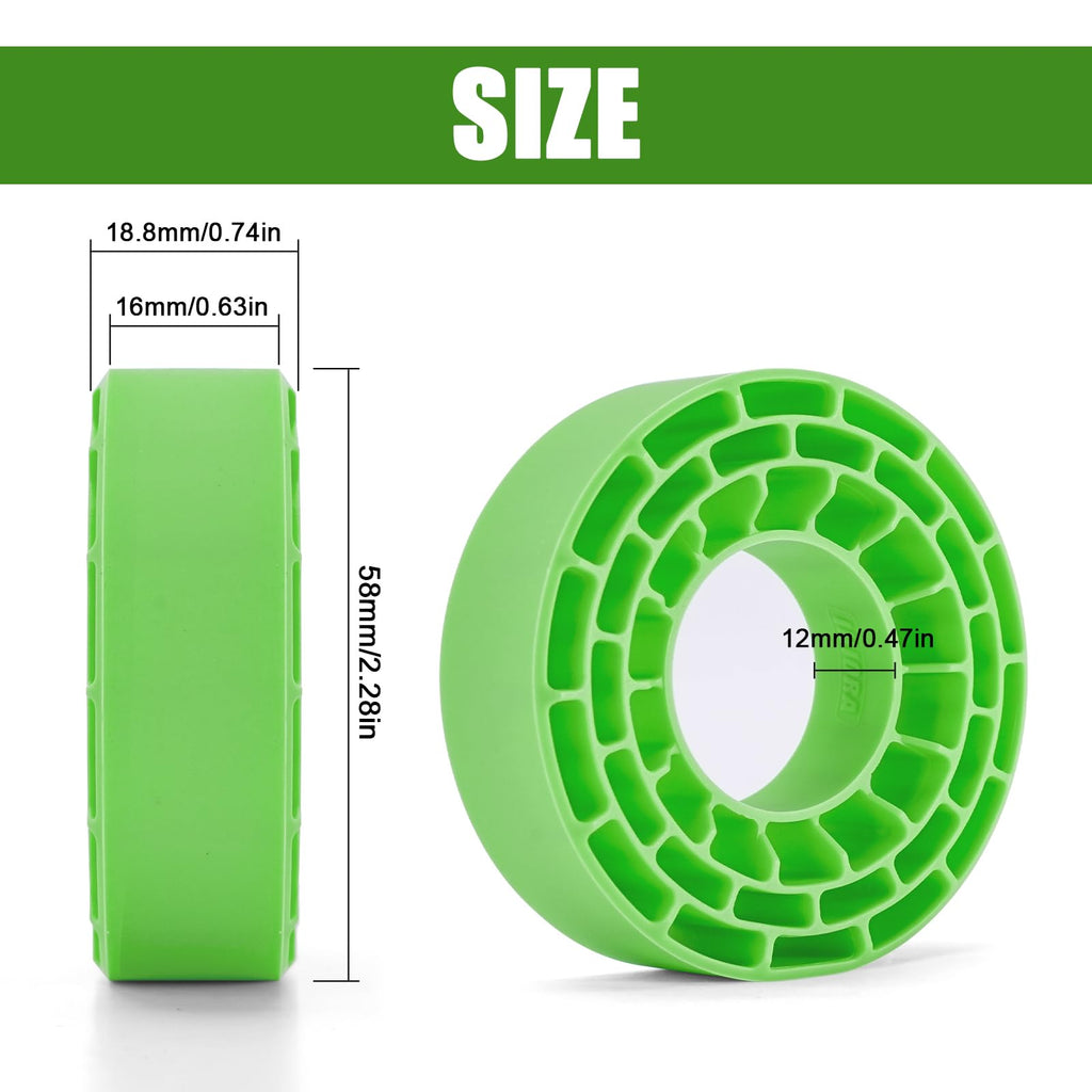 INJORA Silicone Rubber Tire Inserts – Green (Fits 62-64mm x 22-24mm Tires)