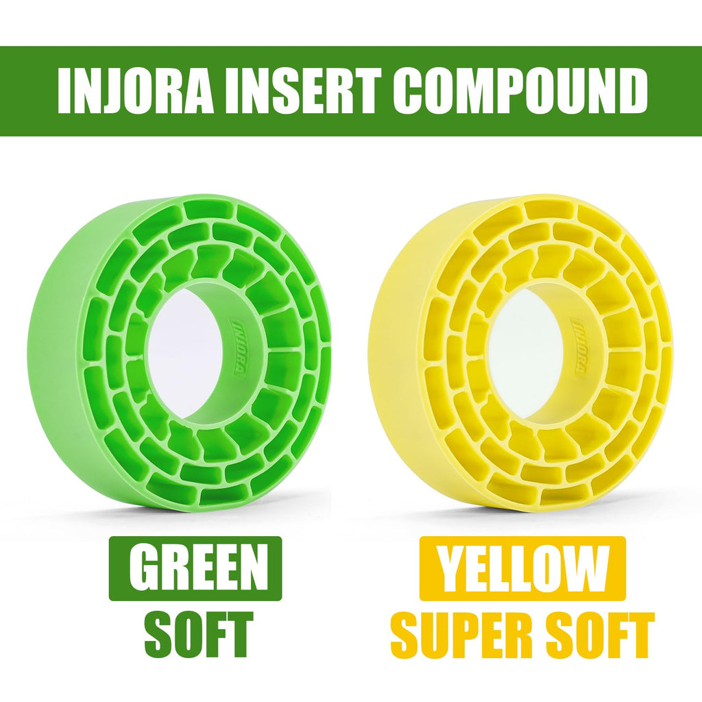 INJORA Silicone Rubber Tire Inserts – Green (Fits 62-64mm x 22-24mm Tires)