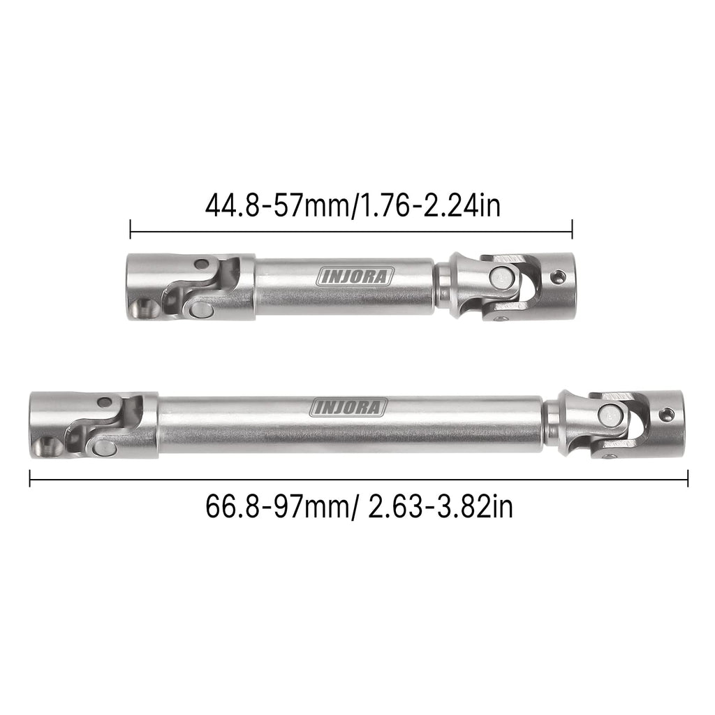 INJORA Stainless Steel Drive Shafts for Axial SCX24 Gladiator Dodge Power Wagon (2-Pack)
