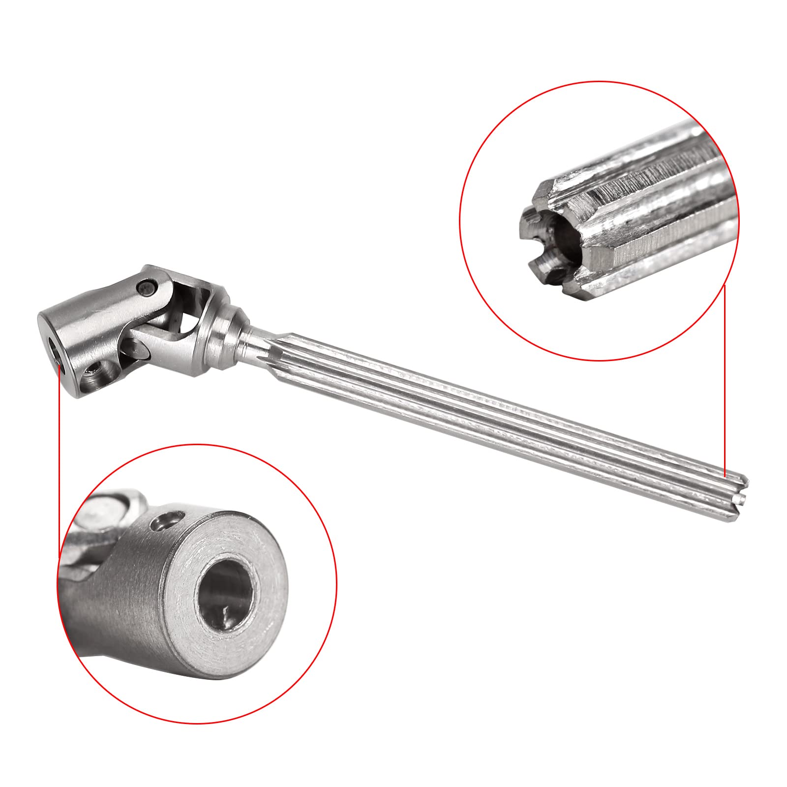 INJORA Stainless Steel Drive Shafts for Axial SCX24 Gladiator Dodge Power Wagon (2-Pack)