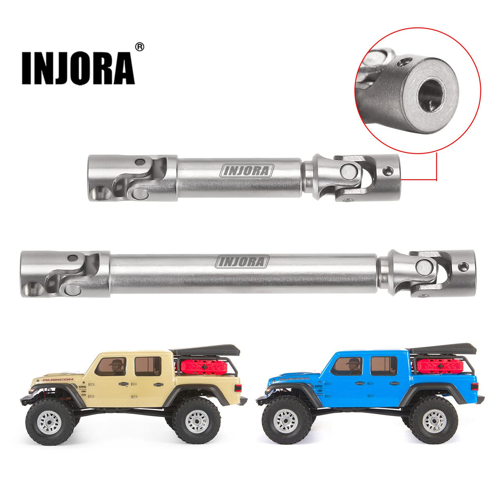 INJORA Stainless Steel Drive Shafts for Axial SCX24 Gladiator Dodge Power Wagon (2-Pack)