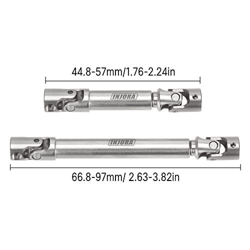 INJORA Stainless Steel Drive Shafts for Axial SCX24 Gladiator Dodge Power Wagon (2-Pack)
