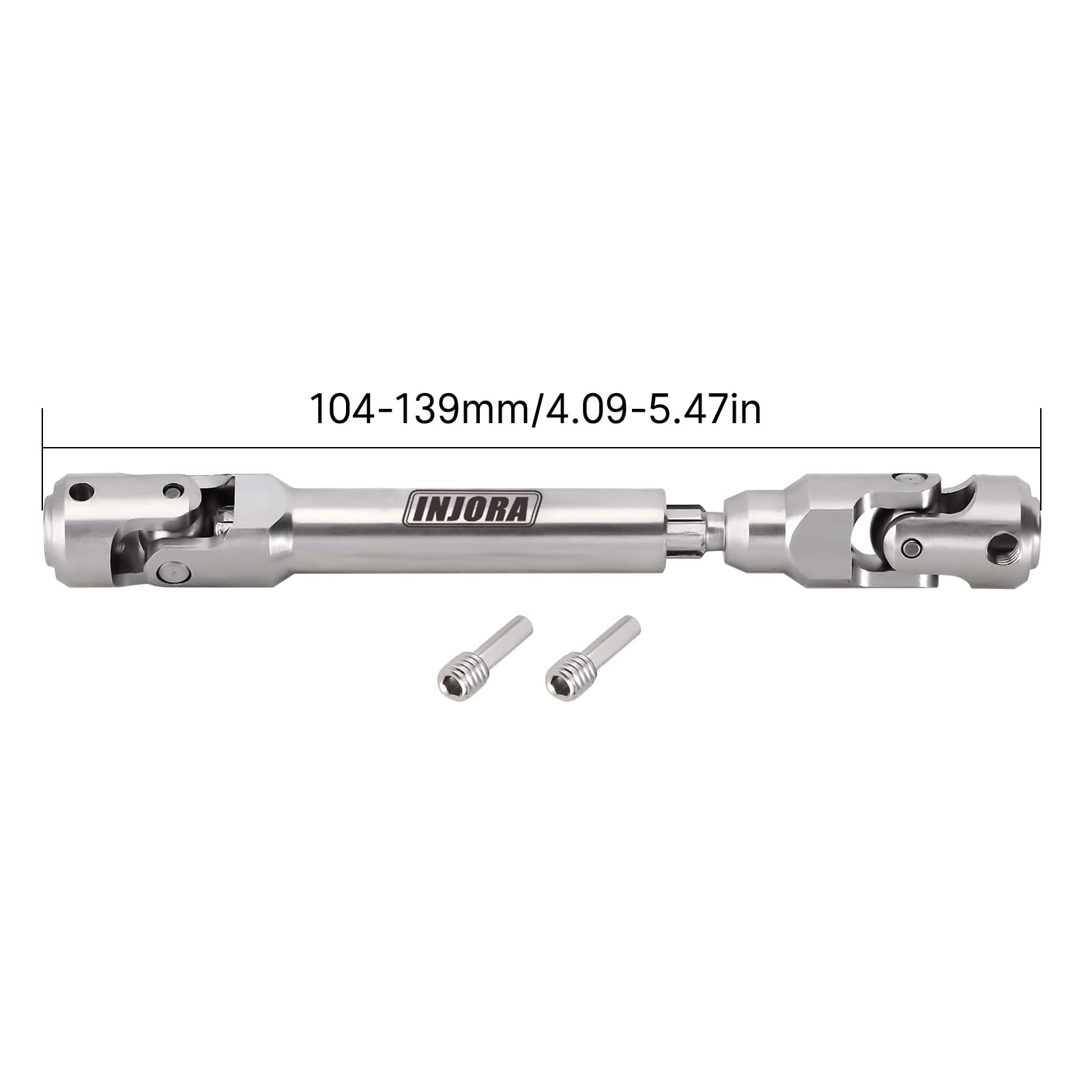 INJORA Stainless Steel Heavy-Duty Drive Shaft for 1/10 RC Crawlers (104-139mm)