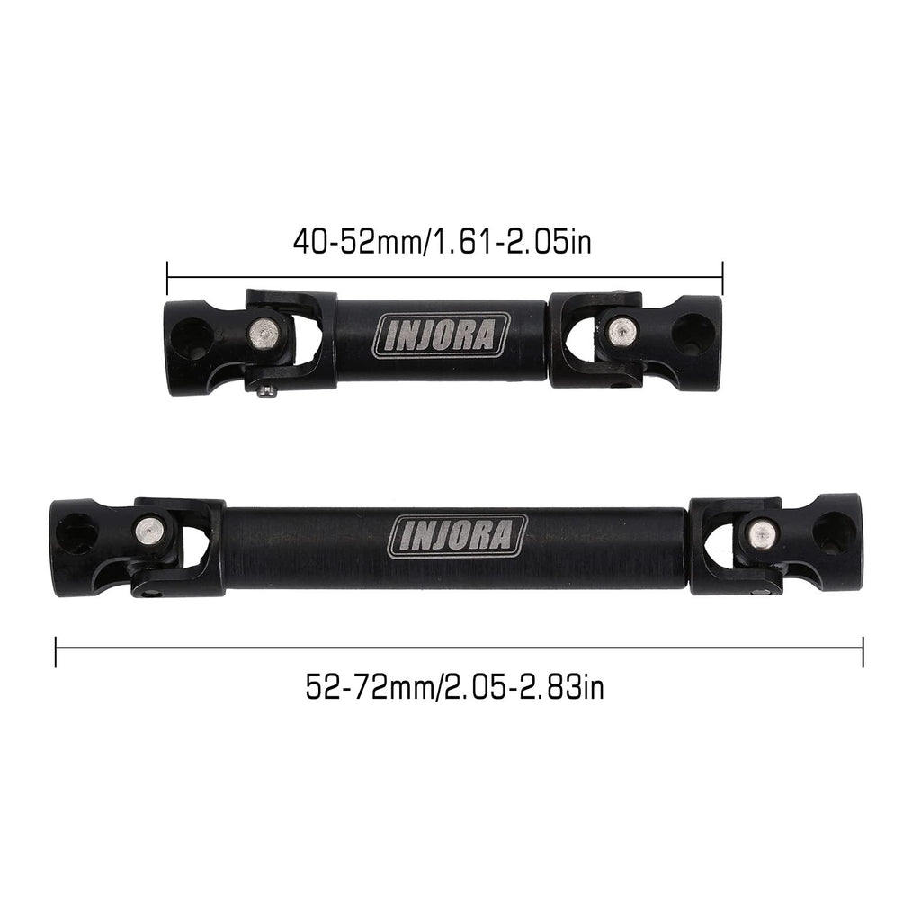 INJORA Steel Drive Shaft 2-Pack for Axial SCX24 C10 JLU Bronco Base Camp 4Runner - 17g Upgrade