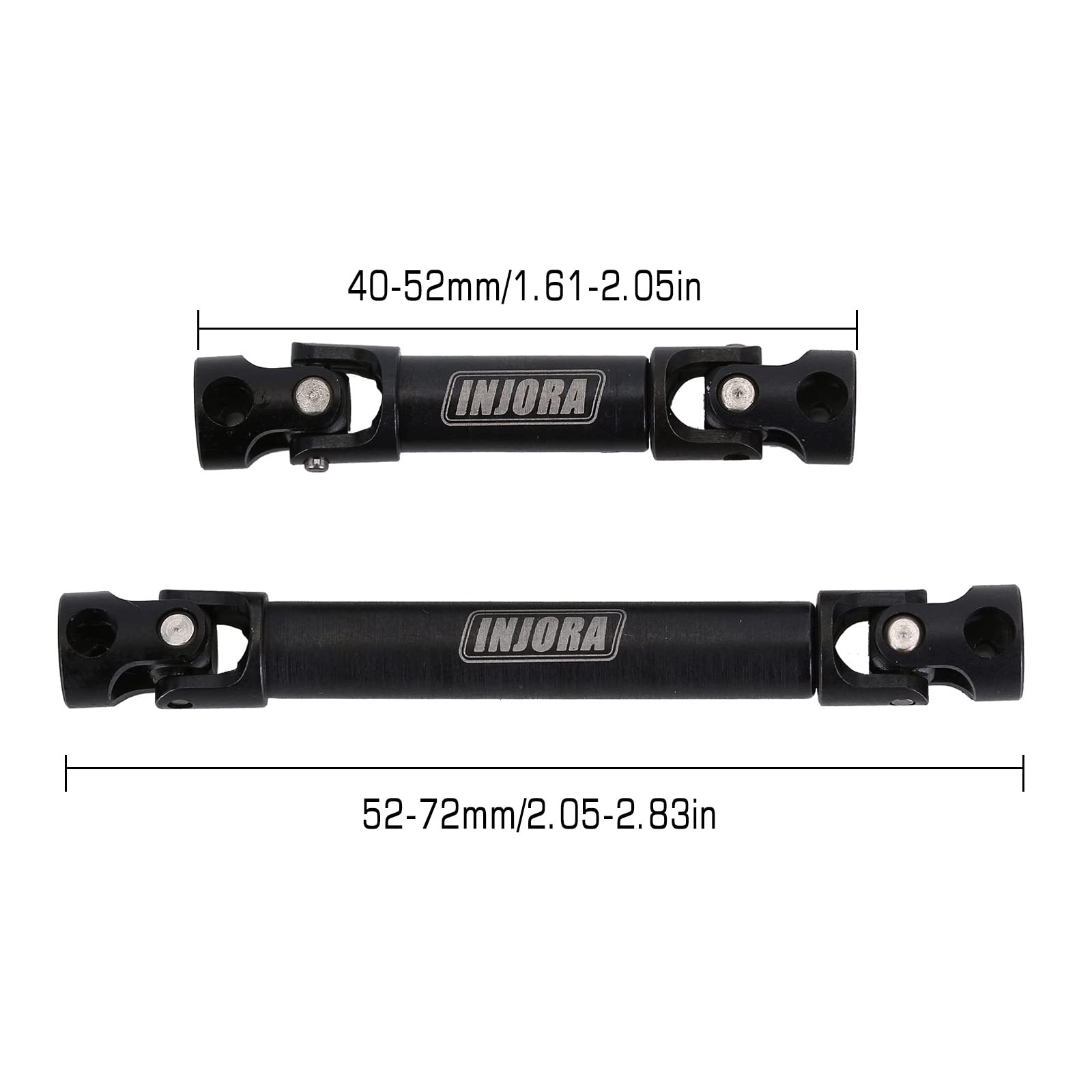 INJORA Steel Drive Shaft 2-Pack for Axial SCX24 C10 JLU Bronco Base Camp 4Runner - 17g Upgrade