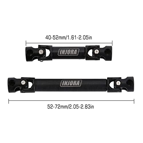 INJORA Steel Drive Shaft 2-Pack for Axial SCX24 C10 JLU Bronco Base Camp 4Runner - 17g Upgrade
