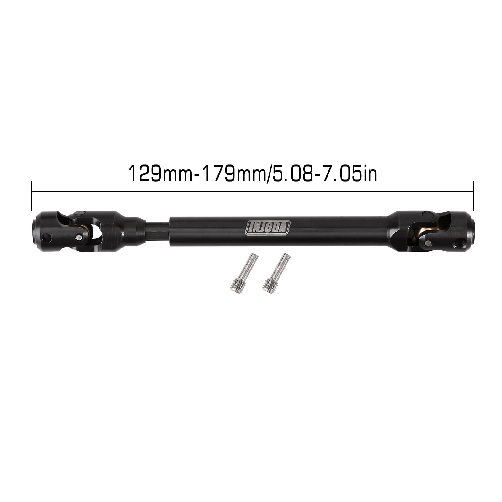 INJORA Steel Heavy-Duty Drive Shaft for 1/10 RC Crawler (129-179mm) - Fits SCX10, TRX4, Redcat Gen8