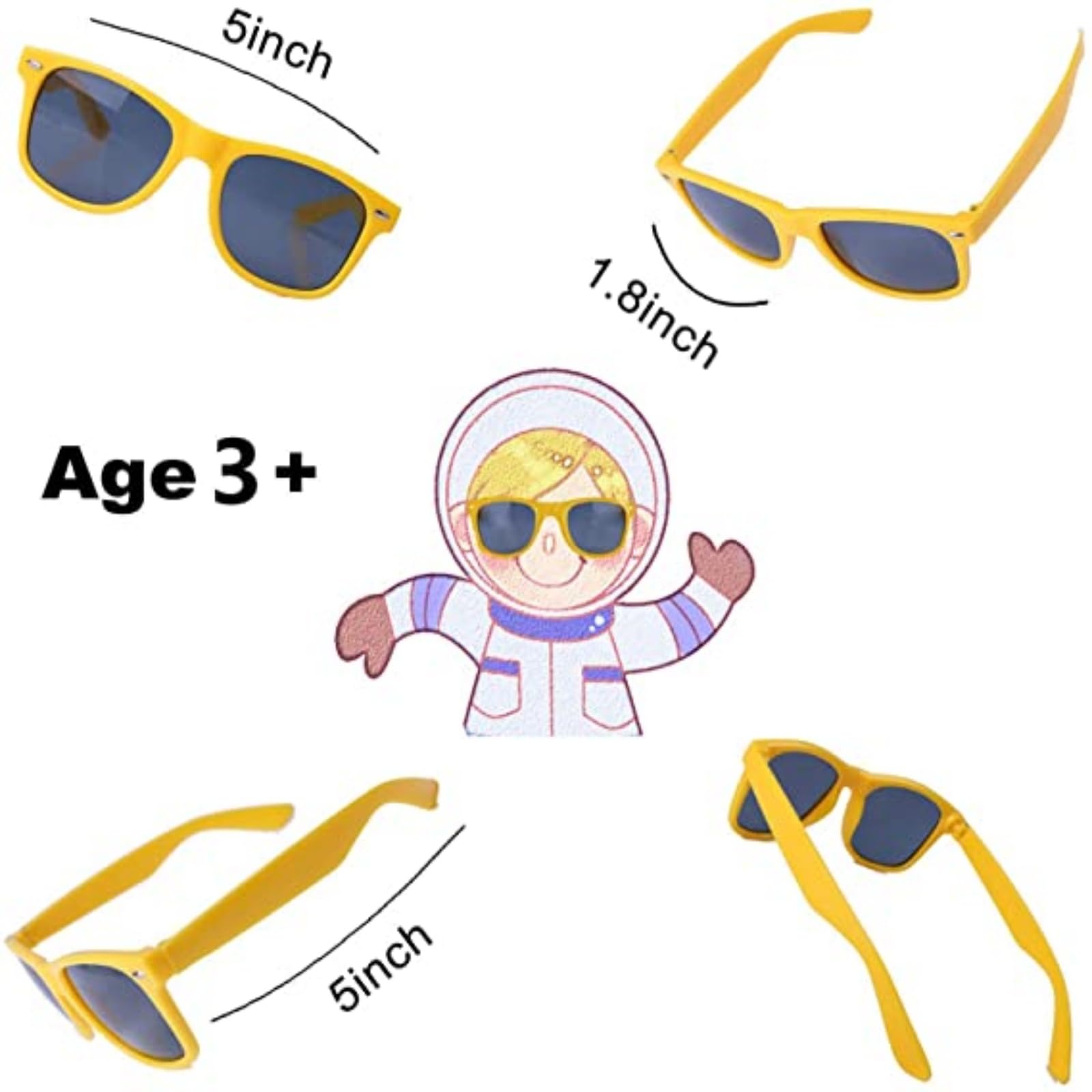 INNOCHEER Neon Party Sunglasses for Kids - 12 Pack with UV400 Protection, Assorted Colors