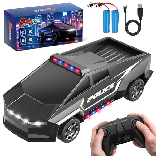 Innofans 1:22 Scale Remote Control Police Car – All-Terrain RC Truck with Lights for Kids