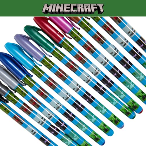 Innovative Designs 24-Pack Minecraft Gel Pens with Glitter – Cute Writing Set for Kids