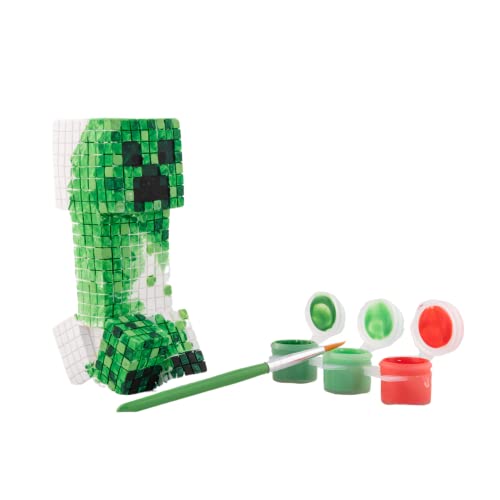 Innovative Designs Minecraft Creeper & Wolf Paint-Your-Own Ceramic Figurine Set – DIY Craft Kit for Kids 6+