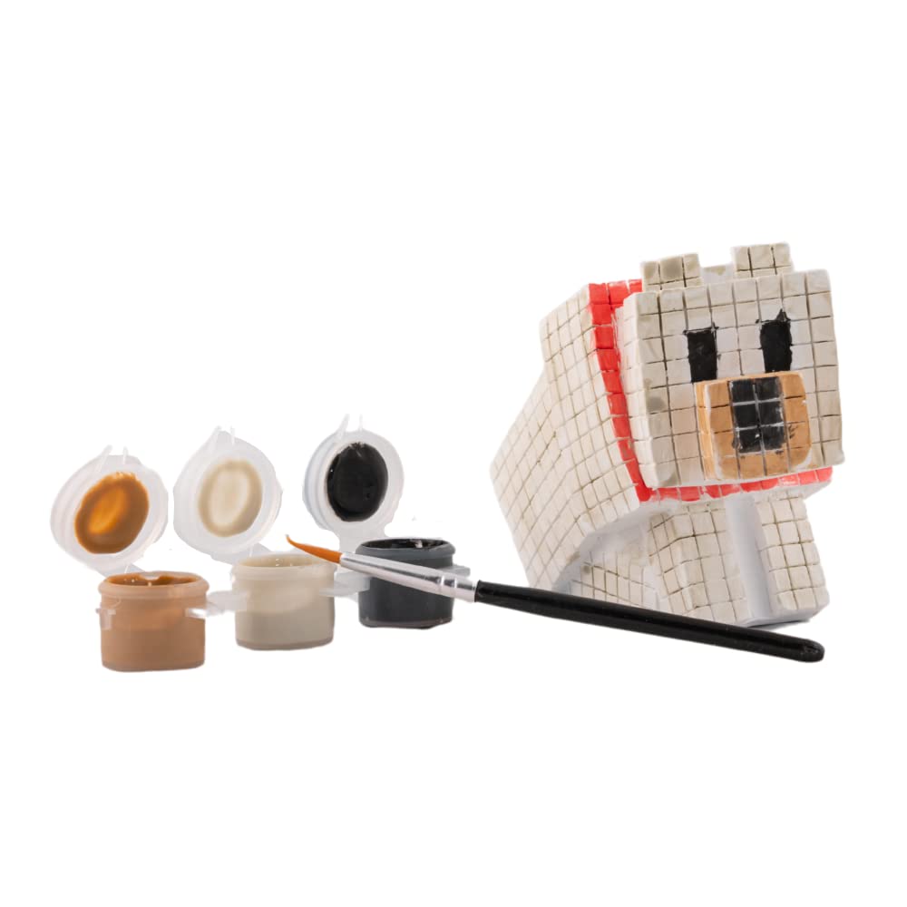 Innovative Designs Minecraft Creeper & Wolf Paint-Your-Own Ceramic Figurine Set – DIY Craft Kit for Kids 6+